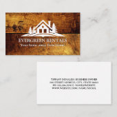 ウッドのシルエットのホーム | 木製板 名刺 (正面/裏面)