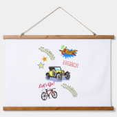 ウッドのトップウォールタペストリーのヒーロー自転車の飛行機 吊り下げ型タペストリー (正面)