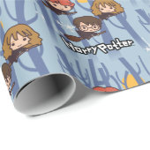 ウッドのハリー、ロン、ハーマイオ飛んでいるーニー ラッピングペーパー (ロールコーナー)