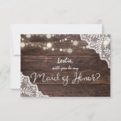 ウッドのライトは私のメイド・オブ・オーナー(花嫁付き添い人)か?写真 招待状 (正面)