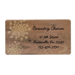 ウッドのレーベルにアンヌ女王のレース ラベル