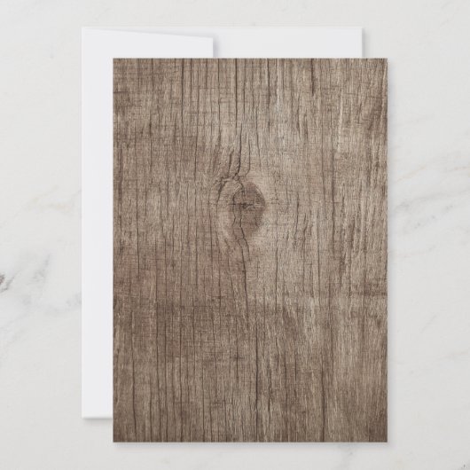 ウッドの後ずっと幸せそうに素朴ひまわり結婚を 招待状 (裏面)