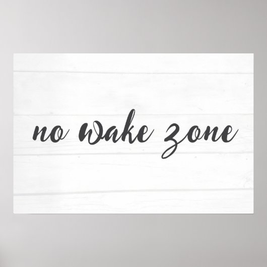 ウッドの「No Wake Zone」テキスト ポスター (正面)