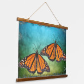 ウッドぶら下がったズタペストリーと(昆虫)オオカバマダラ、モナーク蝶 吊り下げ型タペストリー (傾斜あり)