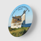 ウッドアイランドライトハウスメインラウンドウォールクロック ラウンド壁時計 (傾斜)