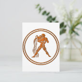 ウッドアクエリアス〔占星術の〕十二宮図ウォーターベアラ星占い標識 ポストカード (スタンド正面)