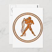 ウッドアクエリアス〔占星術の〕十二宮図ウォーターベアラ星占い標識 ポストカード (正面/裏面)