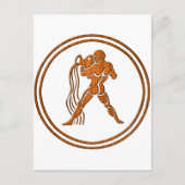 ウッドアクエリアス〔占星術の〕十二宮図ウォーターベアラ星占い標識 ポストカード (正面)