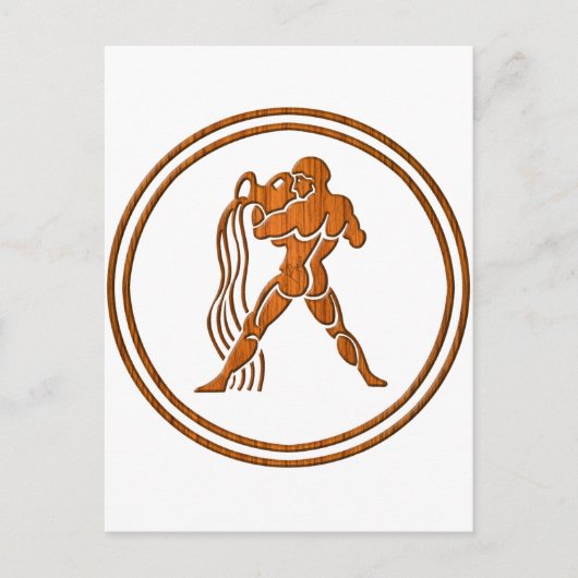 ウッドアクエリアス〔占星術の〕十二宮図ウォーターベアラ星占い標識 ポストカード (正面)