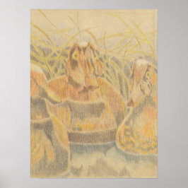 ウッドアヒルのオコイが池に ポスター