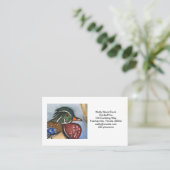 ウッドアヒルの名刺野生動物鳥アート 名刺 (スタンド正面)