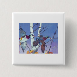 ウッドアヒルファンシー飛行 缶バッジ