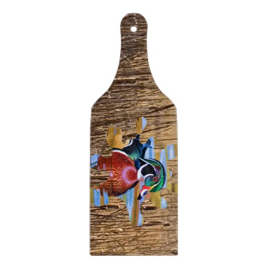 ウッドアヒル裁断ボード、アヒル狩り カッティングボード (正面)
