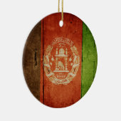 ウッドアフガニスタン国旗；アフガニスタン セラミックオーナメント (右)