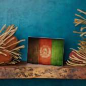 ウッドアフガニスタン国旗；アフガニスタン フォトプラーク (側面)