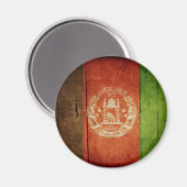 ウッドアフガニスタン国旗；アフガニスタン マグネット (正面/裏面)