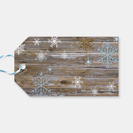 ウッドアンドスノーフレークスギフトラベル ギフトタグ (裏面横)