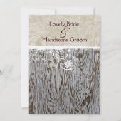 ウッドアンドホワイトシャビーレース結婚式招待状 招待状 (裏面)