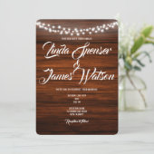 ウッドアンドライツカントリー素朴ウェディング招待状 招待状 (スタンド正面)