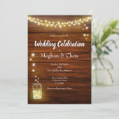 ウッドアンドライツカントリー素朴ウェディング招待状 招待状 (スタンド正面)