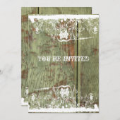 ウッドアンドレース引っ越し祝いパーティー招待状 招待状 (正面/裏面)