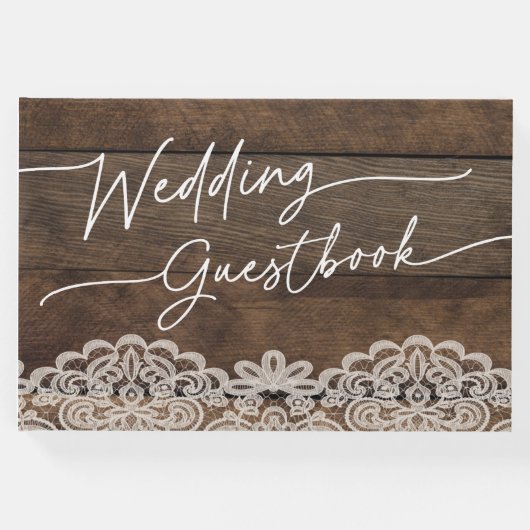 ウッドアンドレース素朴カントリーウェディングゲストブック ゲストブック (正面)
