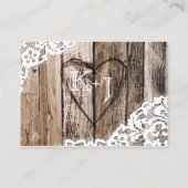 ウッドアンドレース素朴カントリーウェディング座席表 プレイスカード (裏面)