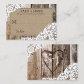 ウッドアンドレース素朴カントリーウェディング座席表 プレイスカード (正面/裏面)