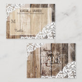 ウッドアンドレース素朴カントリーウェディング座席表 プレイスカード (正面/裏面)