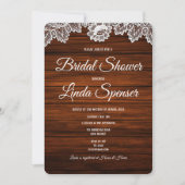ウッドアンドレース素朴ブライダルシャワーへの招待 招待状 (正面)