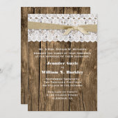 ウッドアンドレ素朴ースのカスタムウェディング招待状 招待状 (正面/裏面)