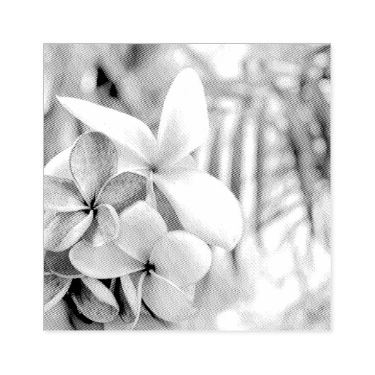 ウッドアートスタンプハワイアンピンクと白 ラバースタンプ (インプリント)