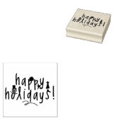 ウッドアートスタンプ/ハッピーホリデー ラバースタンプ (押印)