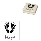 ウッドアートスタンプ/ベビーガール足 ラバースタンプ (押印)