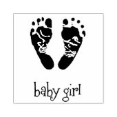 ウッドアートスタンプ/ベビーガール足 ラバースタンプ (インプリント)