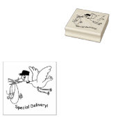 ウッドアートスタンプ/特別配送ストークベビー ラバースタンプ (押印)
