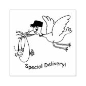 ウッドアートスタンプ/特別配送ストークベビー ラバースタンプ (インプリント)