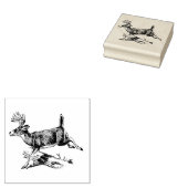 ウッドアートスタンプ/走の鹿 ラバースタンプ (押印)
