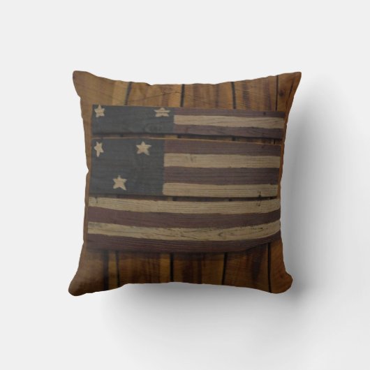 ウッドア初期のメリカ国旗の枕 クッション (裏面)