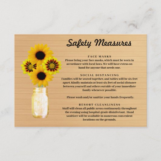 ウッドイエロー素朴フローラメイスンジャー安全対策 エンクロージャーカード (正面)