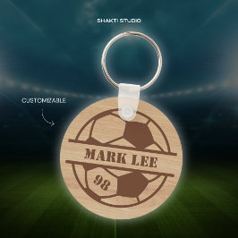 ウッドインスパイアード サッカー チーム スポーツ キーチェーン