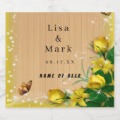 ウッドイ素朴ローフローラバタフライ結婚ズ ビールラベル (シングルラベル)