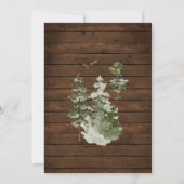 ウッドウィンターアドベンチャーがカップルのシャワーを待つ 招待状 (裏面)