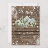 ウッドウィンターディアーウッドランドボーイベビーシャワー 招待状 (正面)