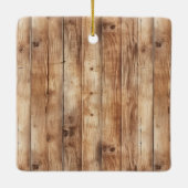 ウッドウェスタンフェイクカウボーイ女性のカーボーイホースクリスマス セラミックオーナメント (裏面)