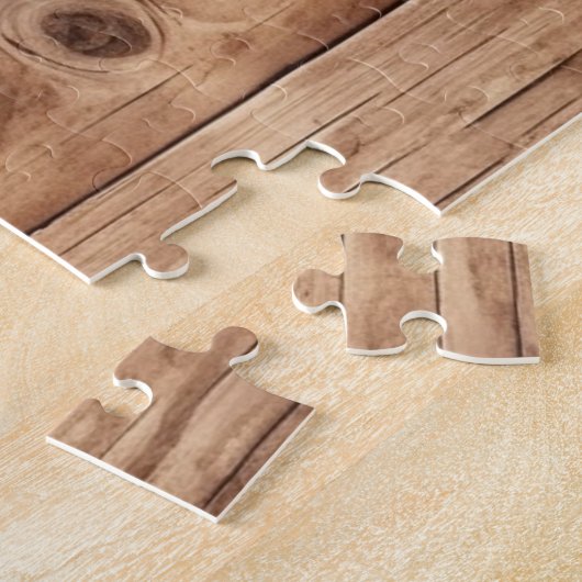 ウッドウェスタンフェイクカウボーイ女性のカーボーイホース ジグソーパズル (側面)