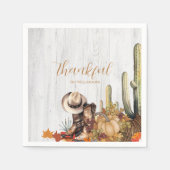 ウッドウェスタン素朴をテーマにした感謝祭ディナー スタンダードカクテルナプキン (正面)