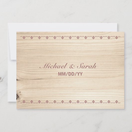 ウッドウェディング 招待状 (裏面)