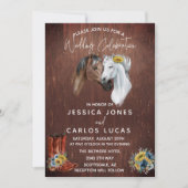 ウッドウエスタンホースブーツひまわり水彩 招待状 (正面)