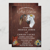 ウッドウエスタンホースブーツひまわり水彩 招待状 (正面/裏面)